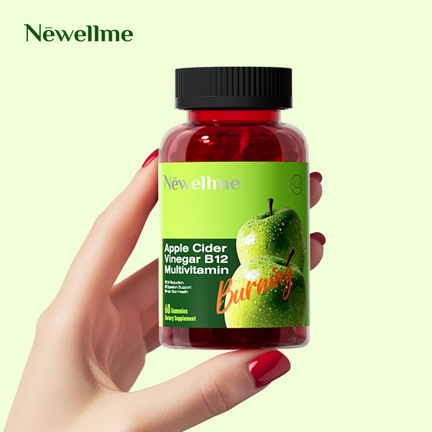 Apple cider Vinegar Gummies 15 days Clean, gluten-free, non-GMO, ACV Natural supplement for optimal diet health