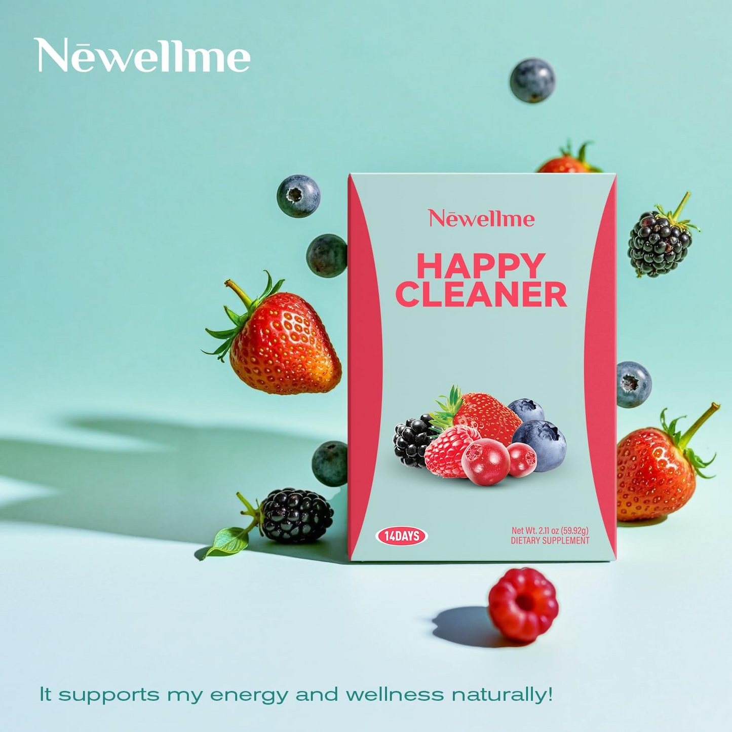 NEWELLME watermelon Berry Powder helps to cleanse and detoxify - boost immunity - antioxidant and adaptogen dietary supplement