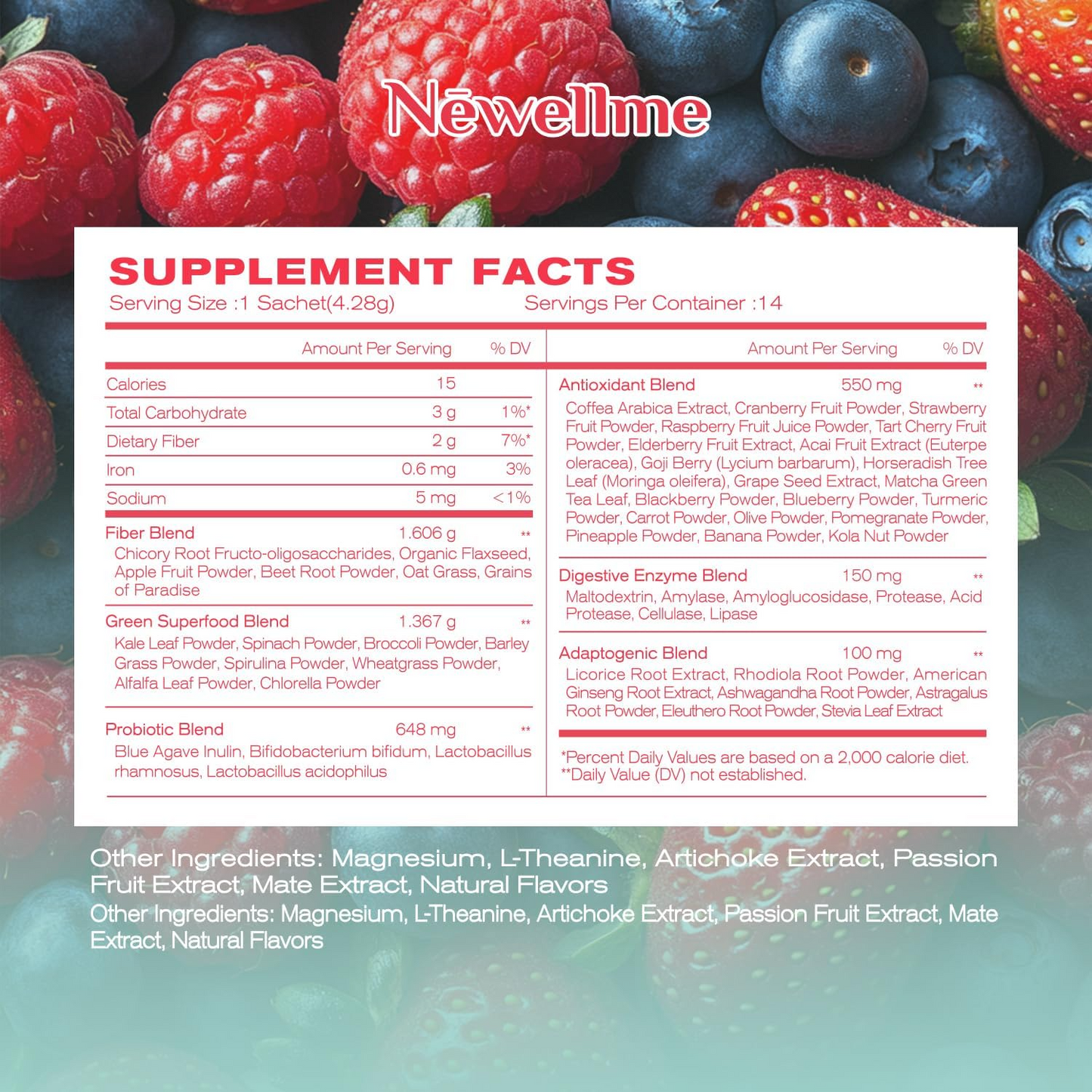 NEWELLME watermelon Berry Powder helps to cleanse and detoxify - boost immunity - antioxidant and adaptogen dietary supplement