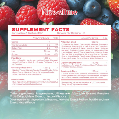 NEWELLME watermelon Berry Powder helps to cleanse and detoxify - boost immunity - antioxidant and adaptogen dietary supplement